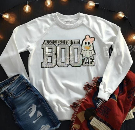 Halloween Just Here For the Boo ZE Sequins Patch