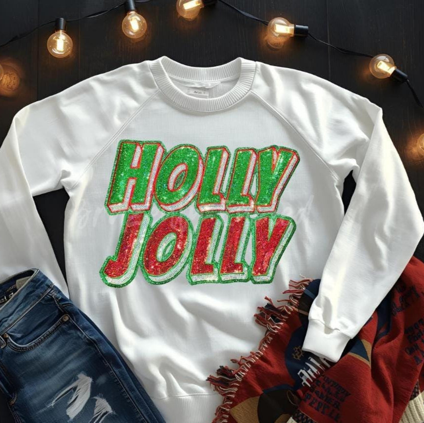 Holly Jolly Patch | Red/Green /Silver Sequins Patch