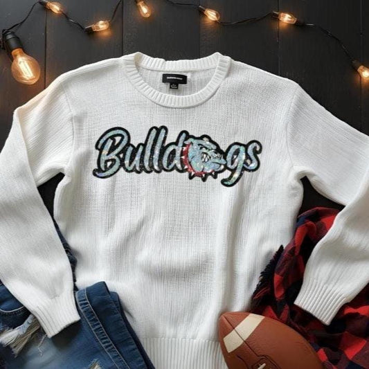 Bulldogs Patch | Silver Sequins with Red Collar Bulldogs Patch| GAME DAY ready| DIY | Iron On