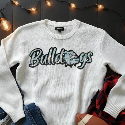 Bulldogs Patch | Silver Sequins with Black Collar Bulldogs Patch| GAME DAY ready| DIY | Iron On
