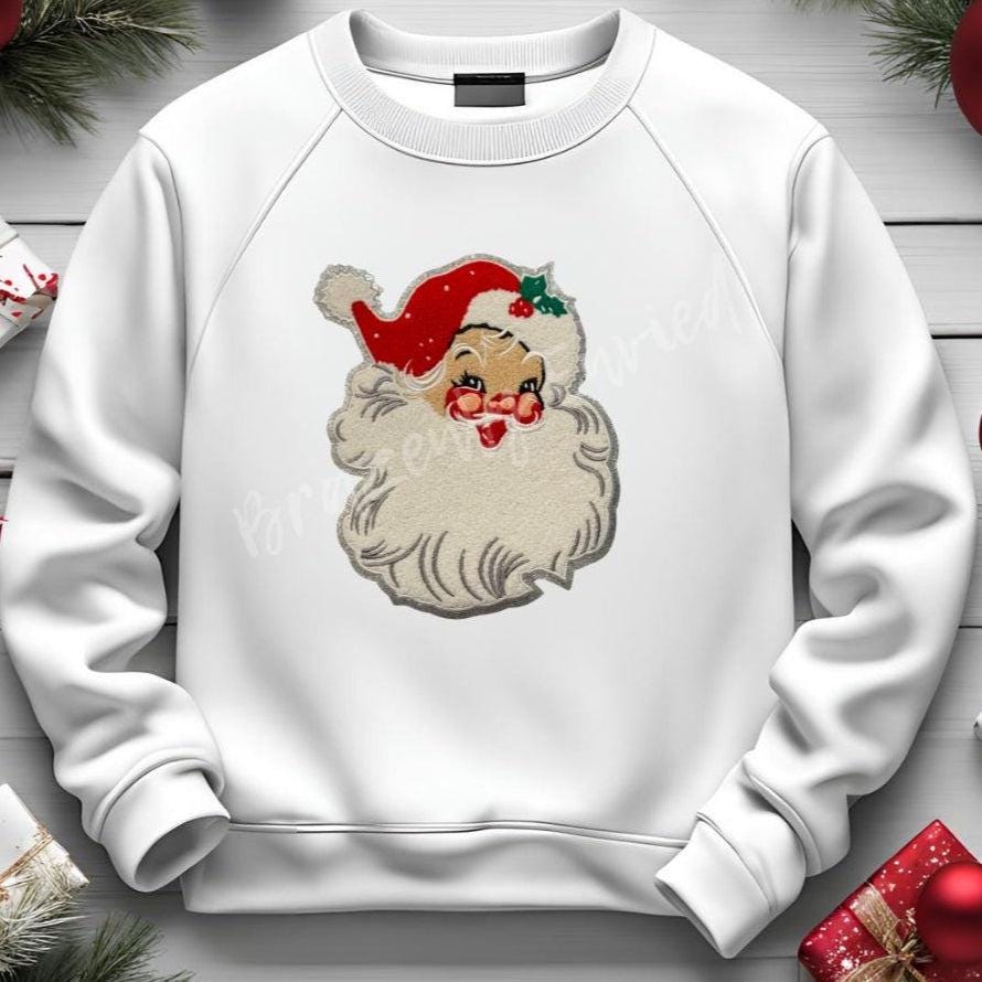 Santa Patch | Red  Chenille Santa Face Christmas  Patch