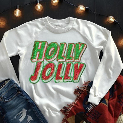 Holly Jolly Patch | Red/Green /Silver Sequins Patch