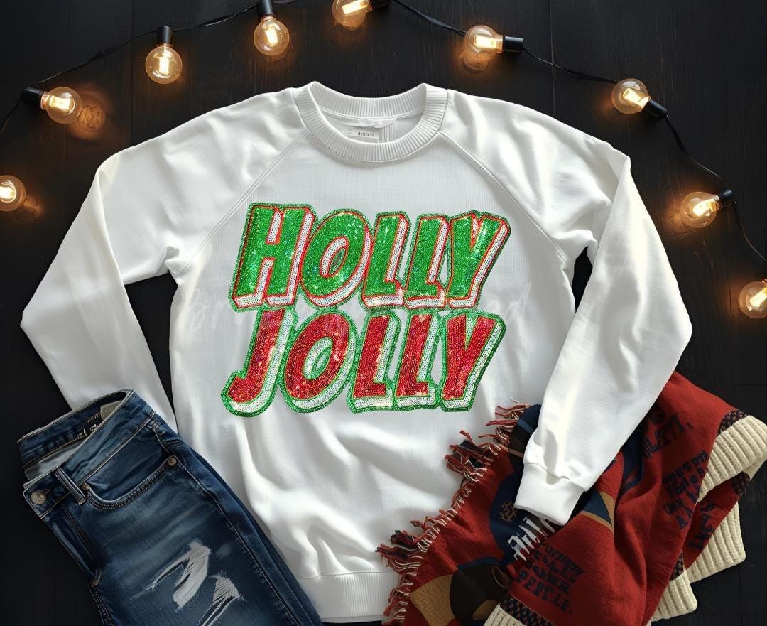 Holly Jolly Patch | Red/Green /Silver Sequins Patch
