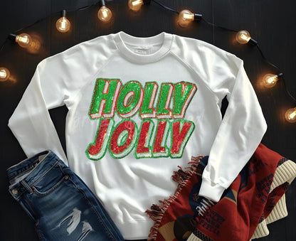 Holly Jolly Patch | Red/Green /Silver Sequins Patch