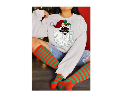 Santa Patch | African American Red Hat Santa Chenille Patch
