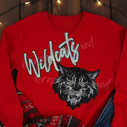 Wildcats Patches- 1 Wildcat Head and 1 Script Sequins Patch