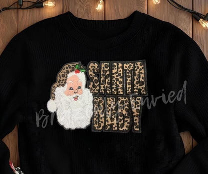 Santa Patch | Leopard Santa Baby Patch| Iron On Patch | Christmas  Patch | Christmas Apparel