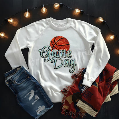 Basketball Patch Game day Iron on sequins applique