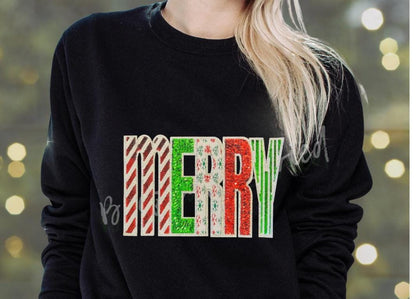 Merry Patch | Sequins and Embroidered Christmas Holiday Iron On Applique