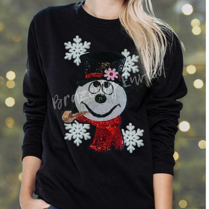 5 Inch Snowflake Patch | White Chenille with Silver Backing Snowflake Applique Christmas Iron On