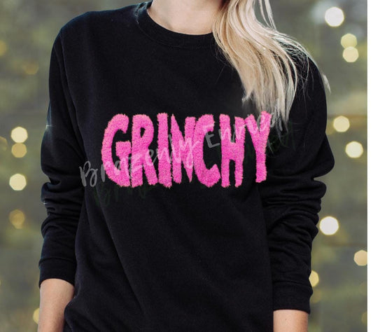 GRINCHY Patch Pink FLUFFY Patch Green Guy Applique