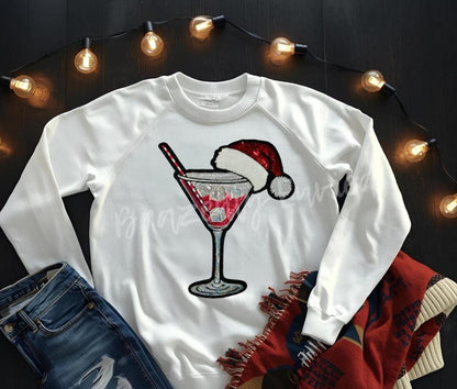 Santa Patch |Santa Tini Patch  Red Sequins  Christmas Iron On Applique