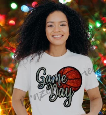 Basketball Patch Sequins Game Day Iron On Applique