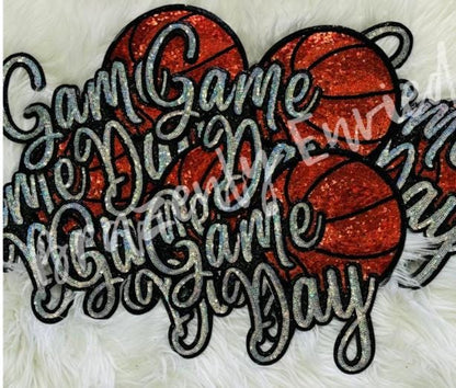 Basketball Patch Sequins Game Day Iron On Applique
