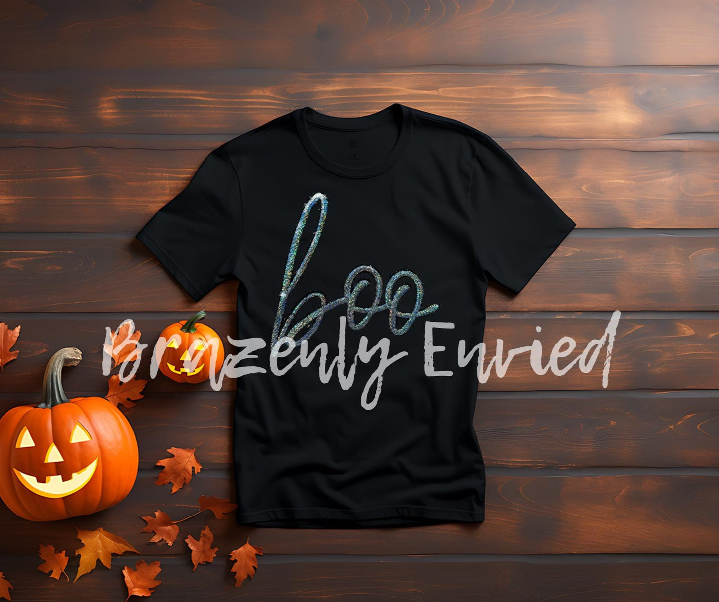 Halloween Patch Silver Boo Script Sequins Patch