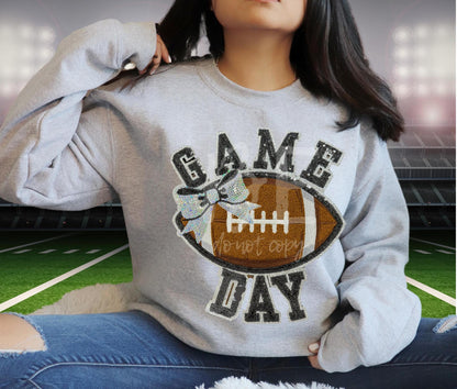 Game Day Chenille and Sequins Football Patch