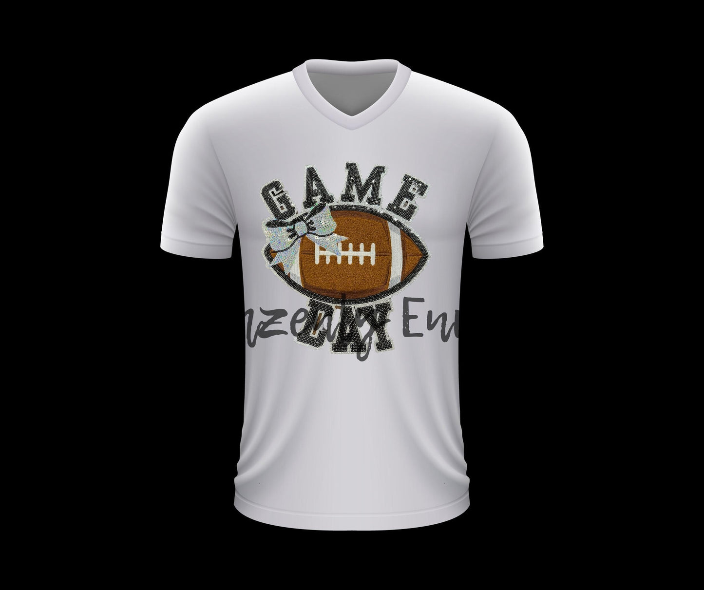 Game Day Chenille and Sequins Football Patch