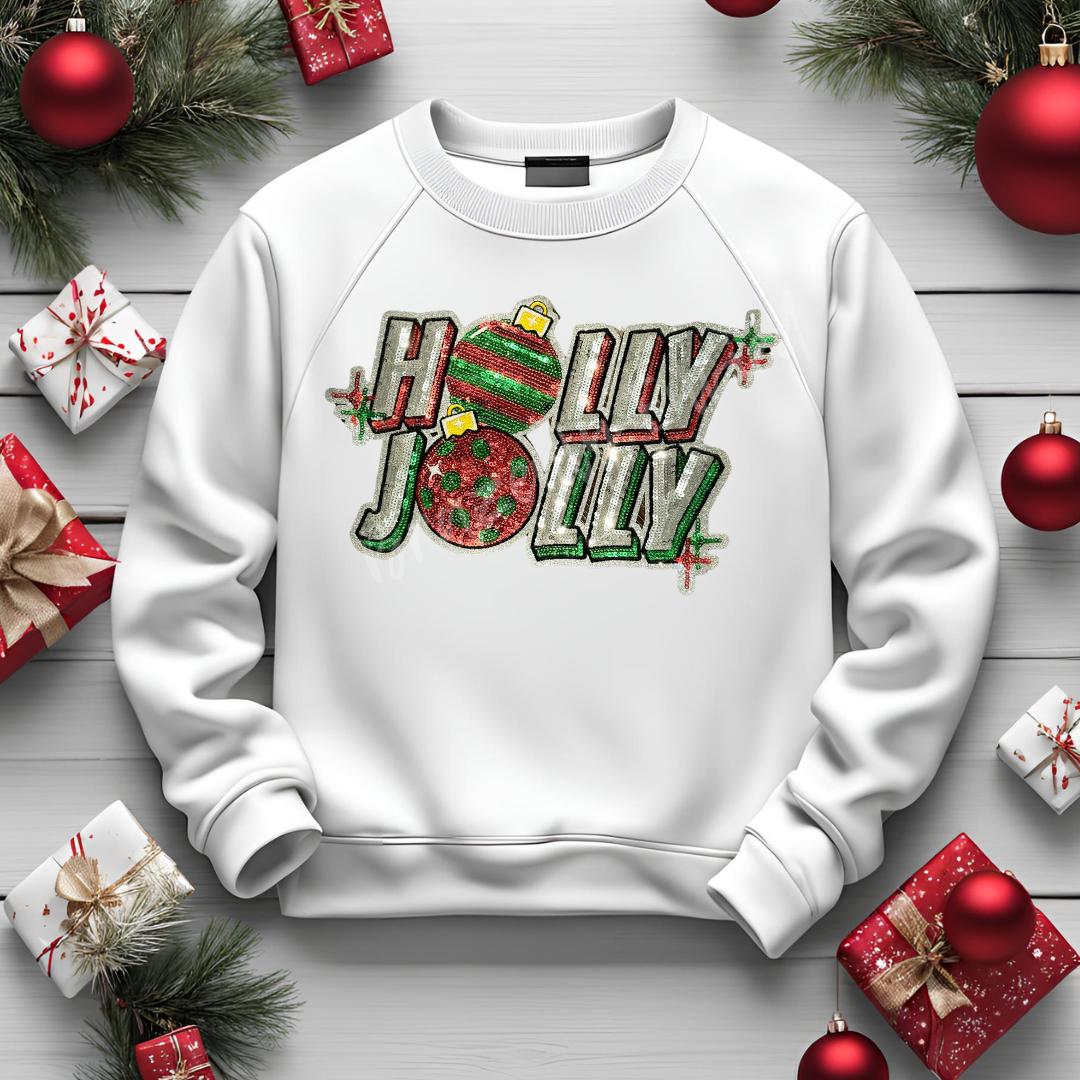 Holly Jolly Patch | Iron On Patches | Sequins Christmas Patch