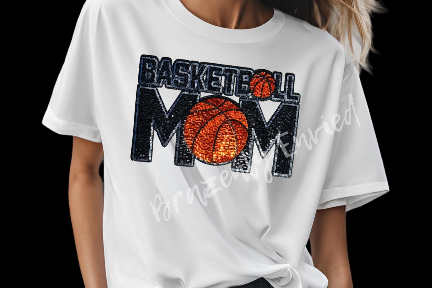 Basketball Mom Patch Sequins Iron On Applique