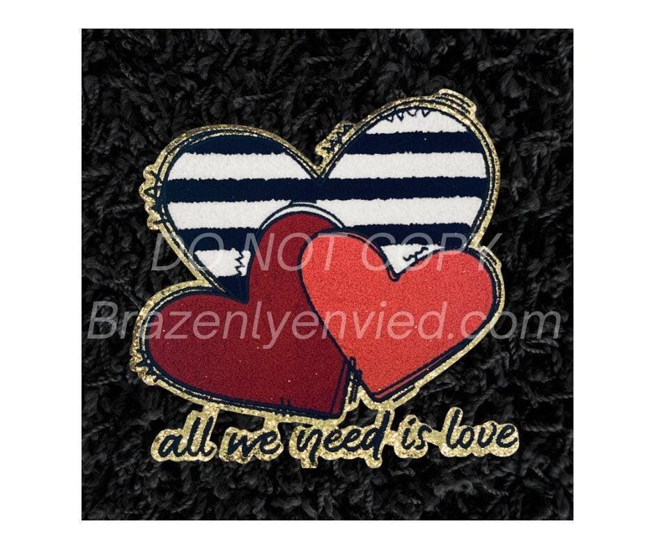 Valentine Patch Heart Iron On Chenille Applique
