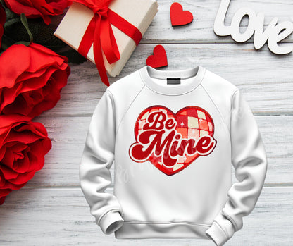 Valentine Patch - Be Mine Heart Valentine Chenille Iron On Applique