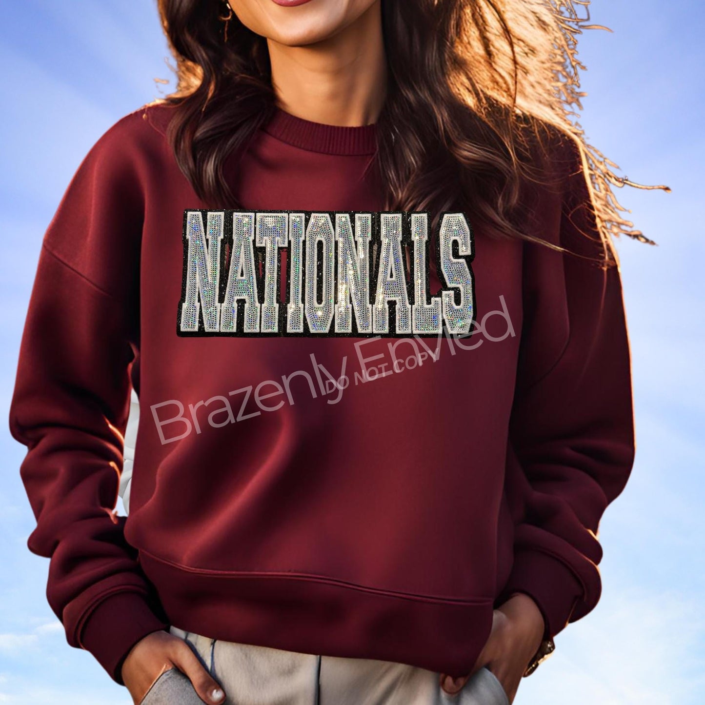 NATIONALS Patch | Silver Sequins Patch