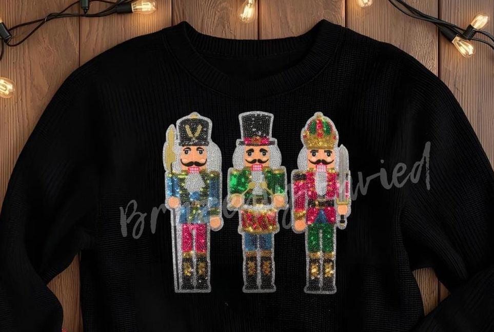 Nutcracker Patches Set of 3 Sequin Christmas Iron On