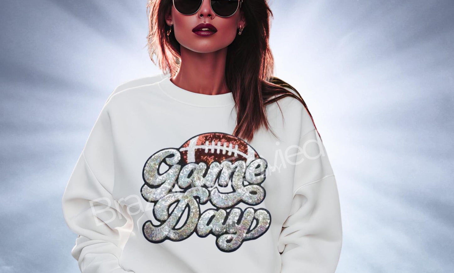 Football Patch | Sequins Game Day Patch Iron On Applique