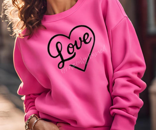 Valentine Patch Love Iron On Fluffy Applique Black