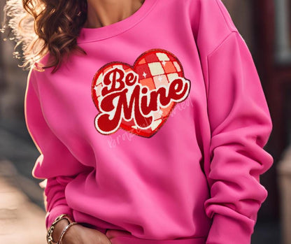 Valentine Patch - Be Mine Heart Valentine Chenille Iron On Applique