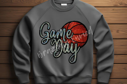 Basketball Patch Sequins Game Day Iron On Applique