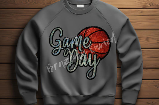 Basketball Patch Sequins Game Day Iron On Applique