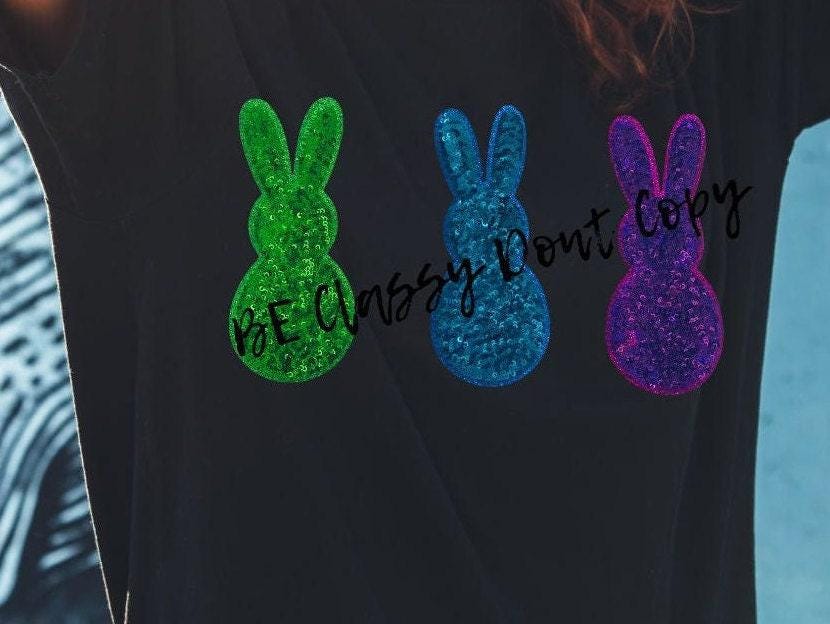 Easter Patch  Perfect for Easter Shirts 3 Easter Patches Sold as a group  Sequins Patch Immediate fast shipping