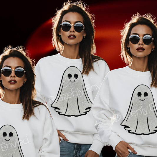 Halloween Patch Ghost Boo Sequins Patch