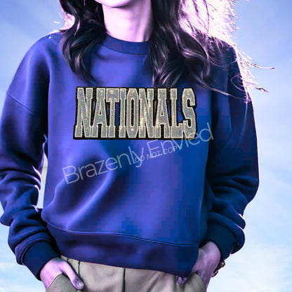 NATIONALS Patch | Silver Sequins Patch