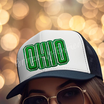 Embroidered Ohio Patch Green Ohio Iron On Applique