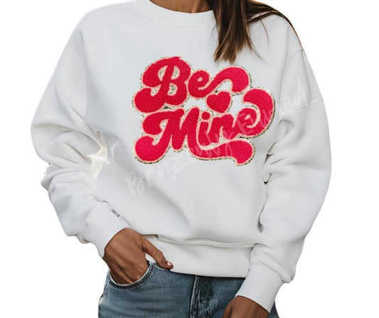 Be Mine Valentine's Day Pink Chenille Patch (10.5 in)
