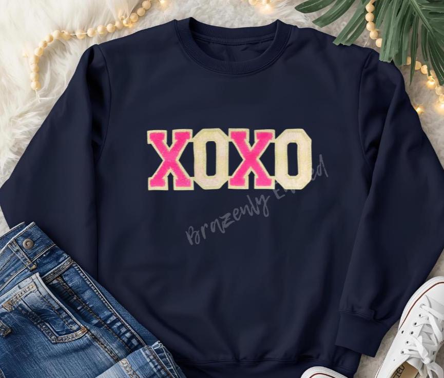 Valentine's Sequin XOXO Patch: Embroidery Applique