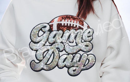Football Patch | Sequins Game Day Patch Iron On Applique