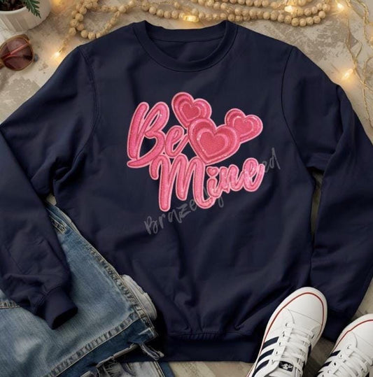 Be Mine Valentine's Patch SEQUINS Be Mine Pink Patch  Great for VALENTINE SHIRTS -heat press ready