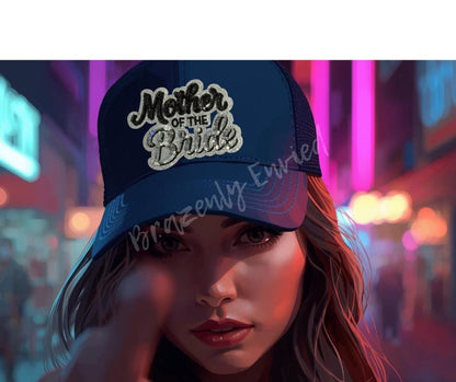 Mother of The Bride Patch Sequins Iron On Applique Small Hat Patch