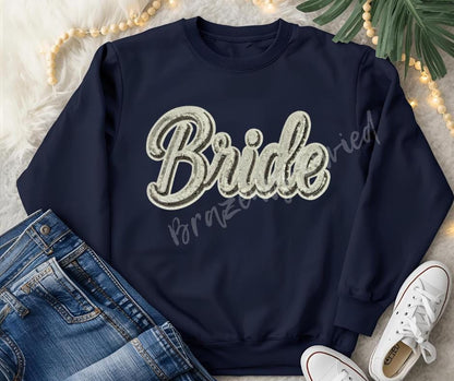 Bride Patch Sequins Iron On Applique