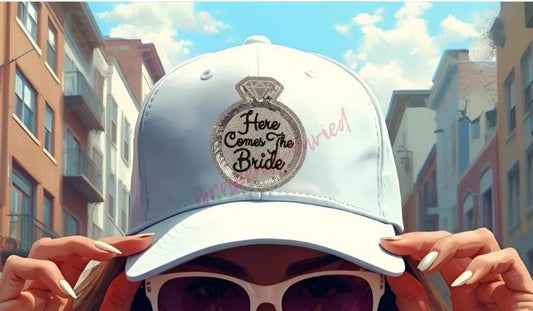 Bride Patch Sequins Iron On Applique Here Comes The Bride Small Hat Patch