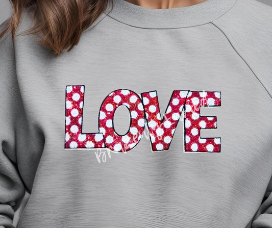 Valentine Patch Sequins Love Iron On Applique