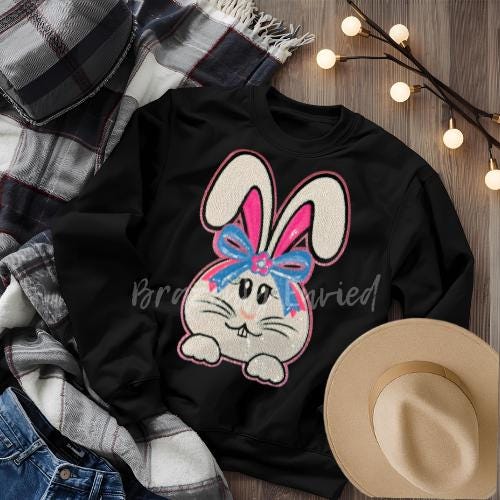 Bunny Patch Sequins Easter Iron On Applique