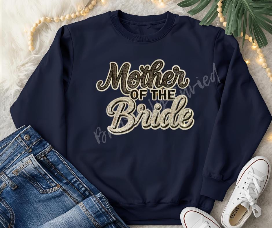 Mother of The Bride Patch Sequins Iron On Applique