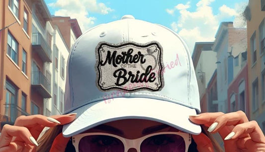 Mother of The Bride Patch Sequins Iron On Applique Small Hat Patch