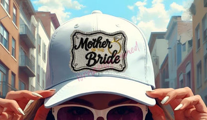 Mother of The Bride Patch Sequins Iron On Applique Small Hat Patch