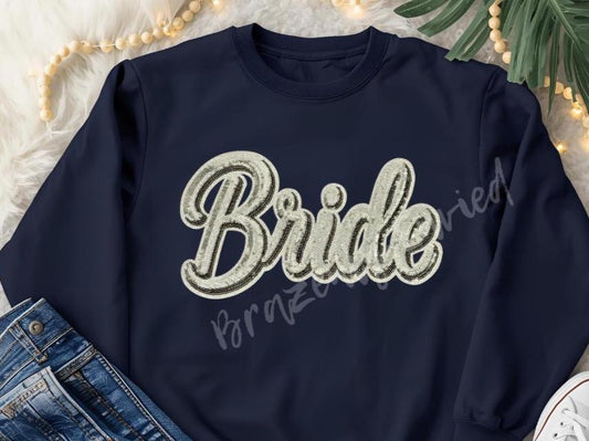 Bride Patch Sequins Iron On Applique