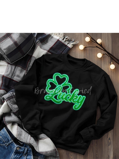 St Patrick's Day Shamrock Patch  Lucky Sequins Iron On Applique